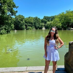 Hollister Blue and White Floral Mini Dress